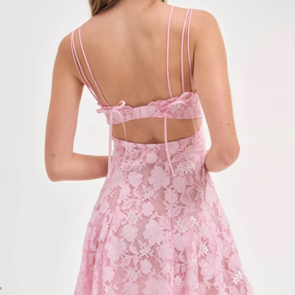 NWT For Love and Lemons Kate dress pink - small - Picture 3 of 10